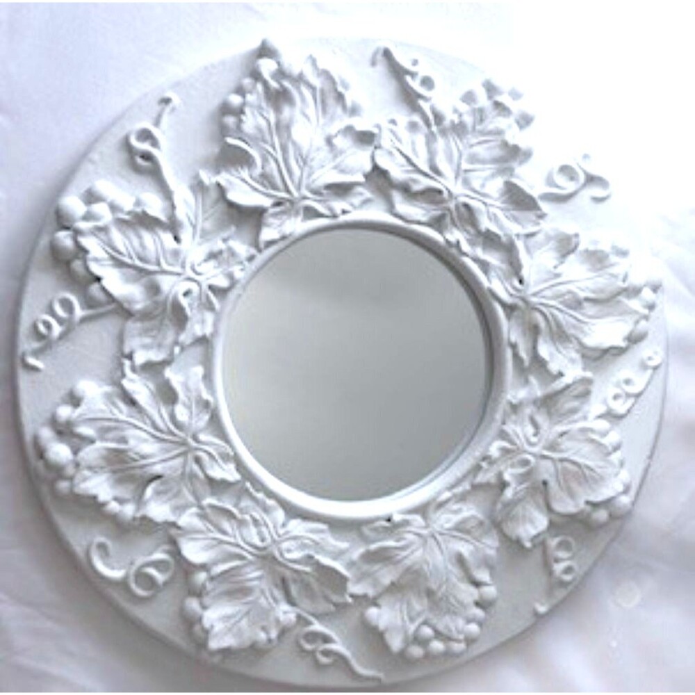 Decorative Mirror Leaves Lightweight Plaster Home Decor 17.5" x 17.5" x 1"